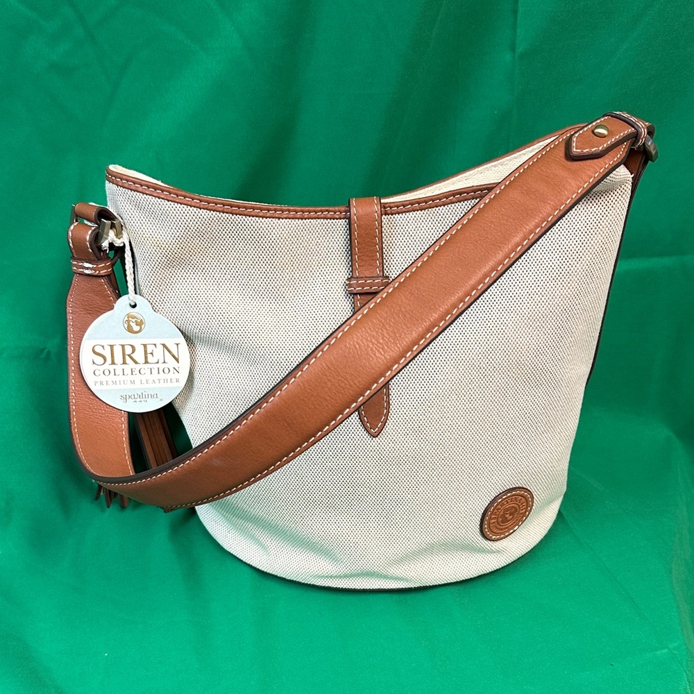 Spartina 449 Siren Collection Tan and Cream Shoulder Bag